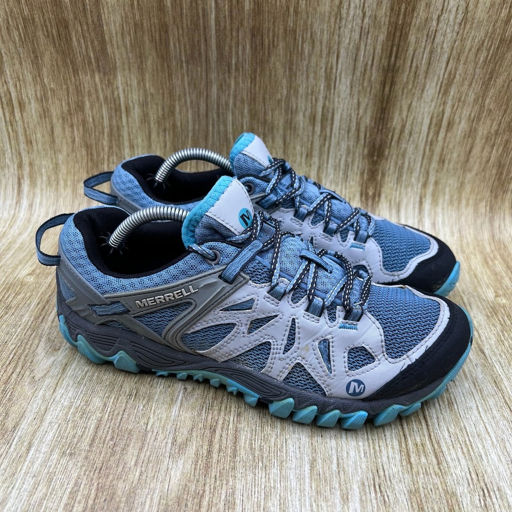 Merrell All Out Blaze Aero Hiking Shoes Women's Size 8 Blue Heaven Mesh J65032